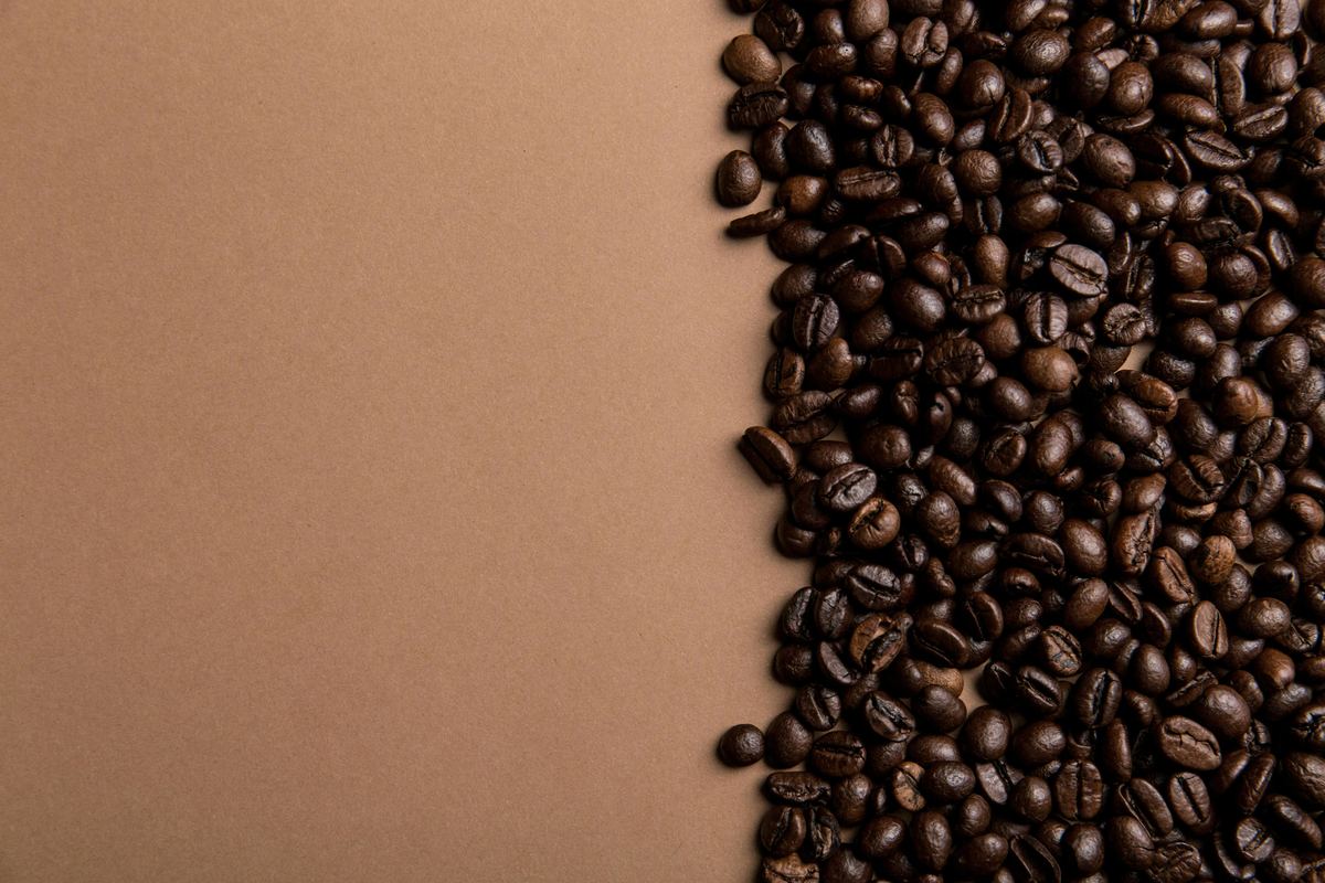 A close view of freshly roasted coffee beans